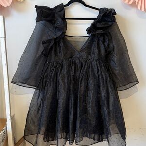 Selkie sugar frill dress in caviar size 1X
